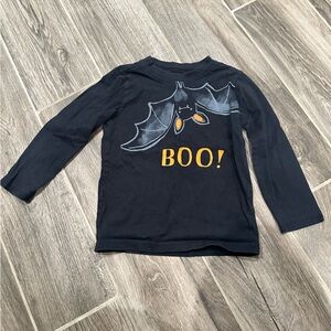 Carter's Black Long Sleeve Tee with Bat and Boo Design